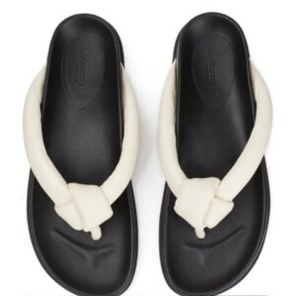 Lafayette 148 New York Black and Cream Sandals - Picture 1 of 9